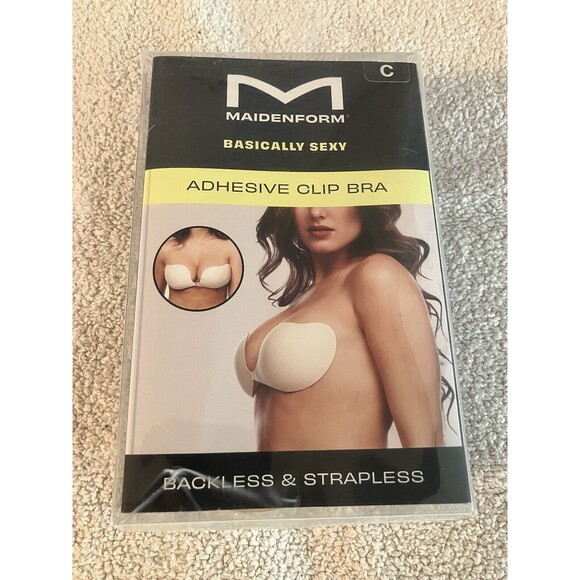 Maidenform Bra Front Clip Closure Backless & Strapless Adhesive Bra Size C Nude - Picture 1 of 4